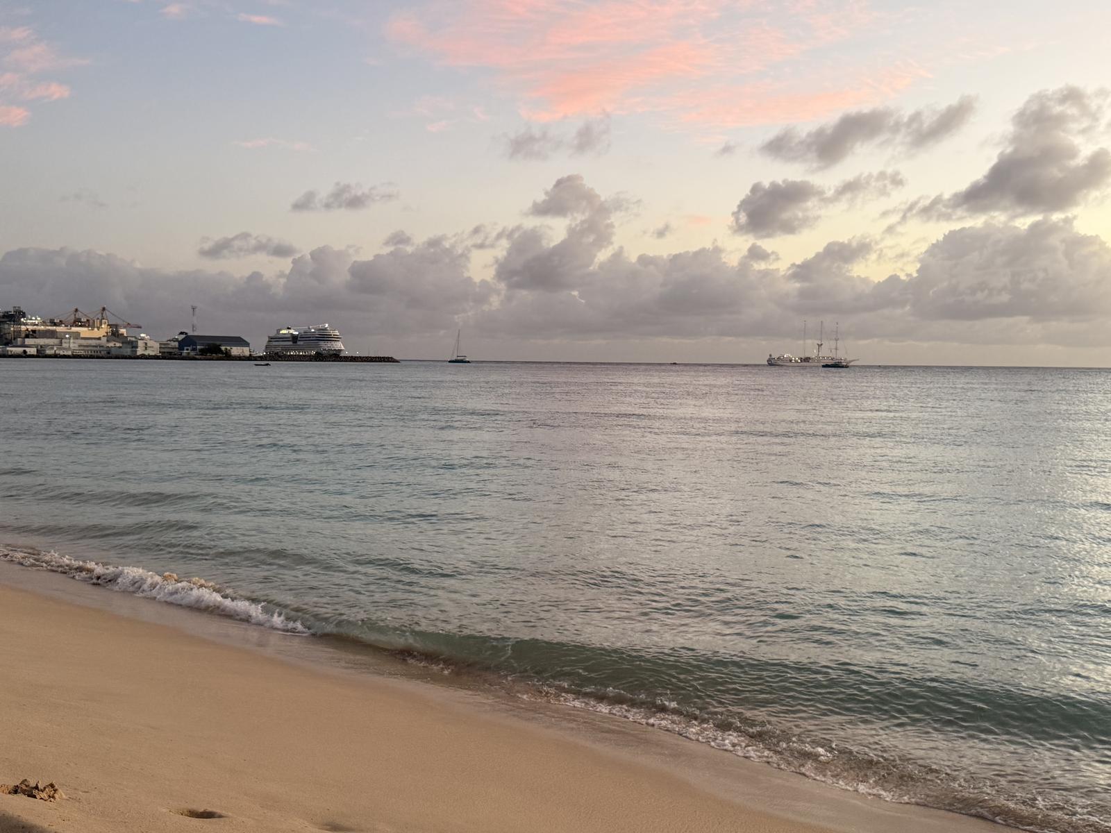 Brighton Beach at sunset